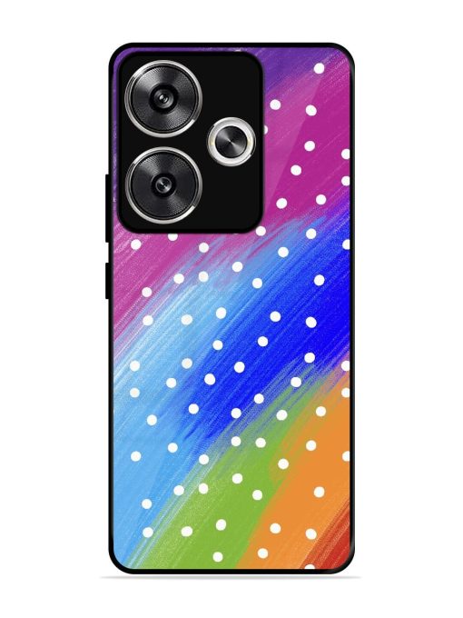 Rainbow Polka Dot Dream Glossy Soft Edge Case for Poco F6 (5G) Chachhi