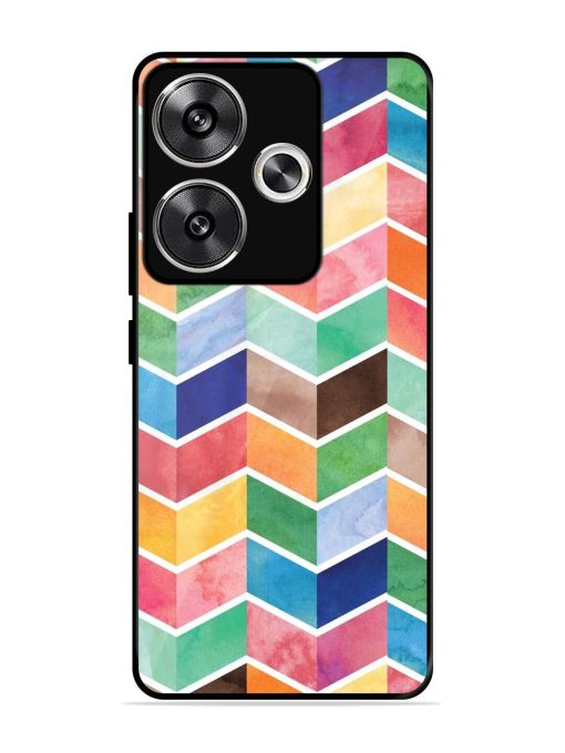 Watercolor Chevron Whimsy Glossy Soft Edge Case for Poco F6 (5G) Chachhi