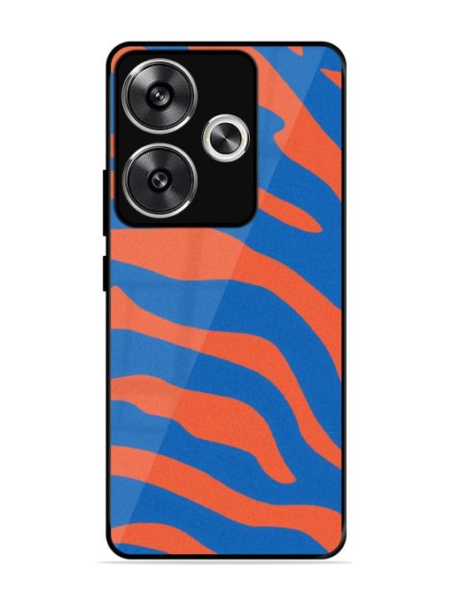 Zebra Stripes In Blue And Orange Glossy Soft Edge Case for Poco F6 (5G) Chachhi