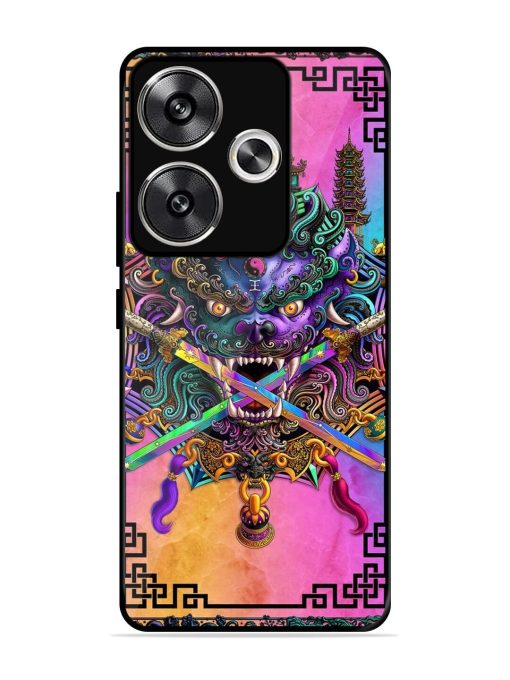 Psychedelic Fu Dog Tapestry Glossy Soft Edge Case for Poco F6 (5G) Chachhi