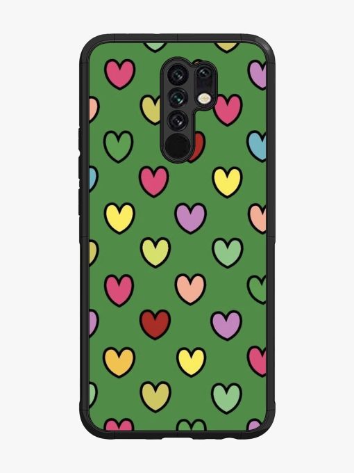 Rainbow Heart Parade Glossy Soft Edge Case for Poco M2 Chachhi