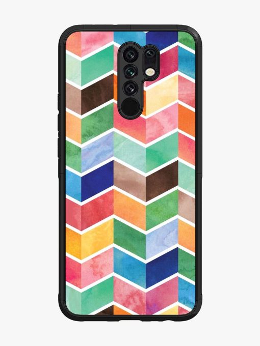 Watercolor Chevron Whimsy Glossy Soft Edge Case for Poco M2 Chachhi