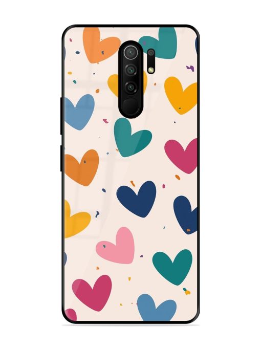 Rainbow Hearts Glossy Soft Edge Case for Poco M2 Reloaded Chachhi