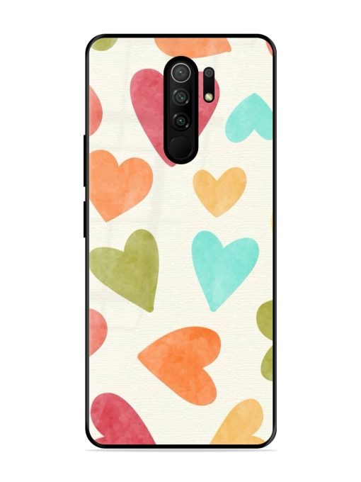 Watercolor Hearts Glossy Soft Edge Case for Poco M2 Reloaded Chachhi