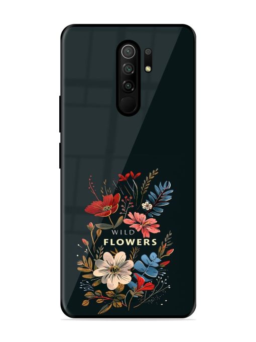 Dark Floral Glossy Soft Edge Case for Poco M2 Reloaded