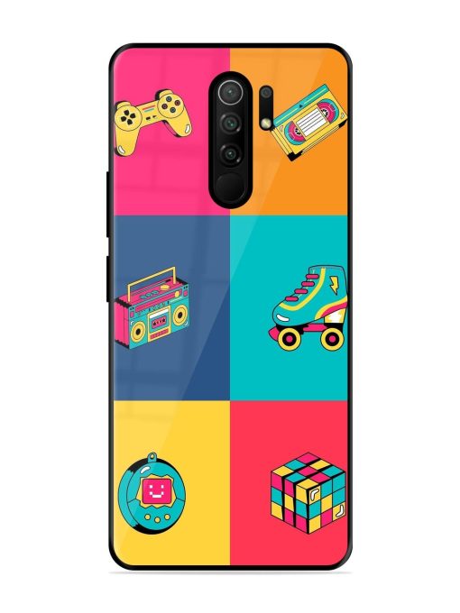 90S Throwback Grid Glossy Soft Edge Case for Poco M2 Reloaded Chachhi