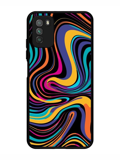 Psychedelic Swirl Glossy Soft Edge Case for Poco M3 Chachhi