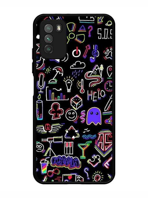 Neon Doodle Glossy Soft Edge Case for Poco M3 Chachhi