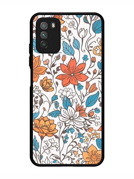 Floral Symphony Glossy Soft Edge Case for Poco M3 Chachhi