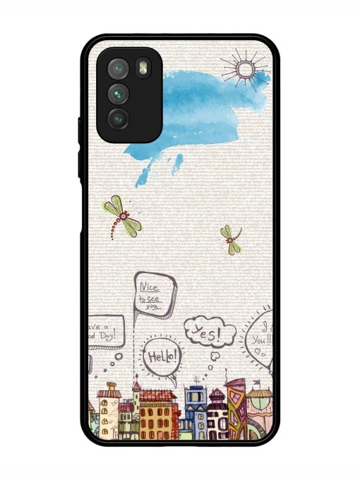 Doodle City Glossy Soft Edge Case for Poco M3 Chachhi