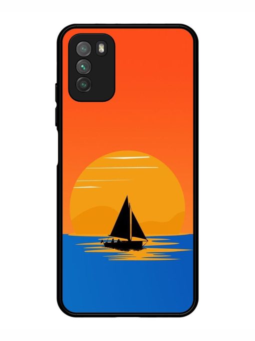 Sunset Sail Glossy Soft Edge Case for Poco M3 Chachhi