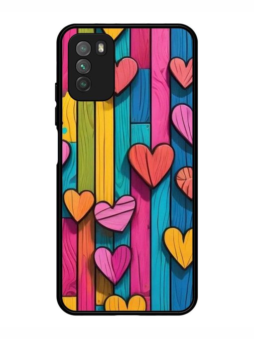 Rainbow Of Hearts Glossy Soft Edge Case for Poco M3 Chachhi