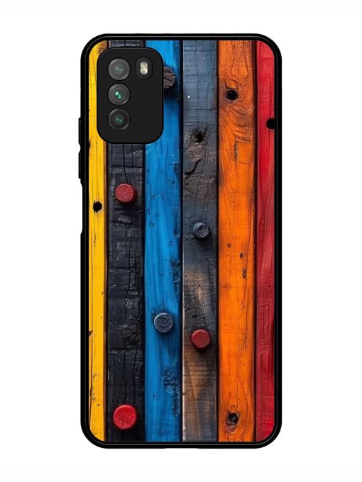 Rainbow Plank Glossy Soft Edge Case for Poco M3 Chachhi