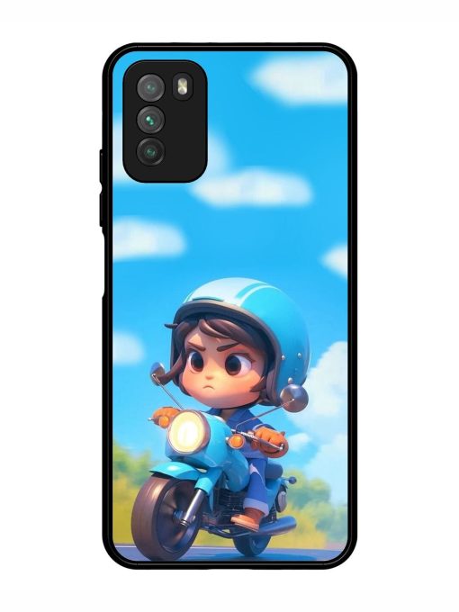 Little Rider Glossy Soft Edge Case for Poco M3 Chachhi