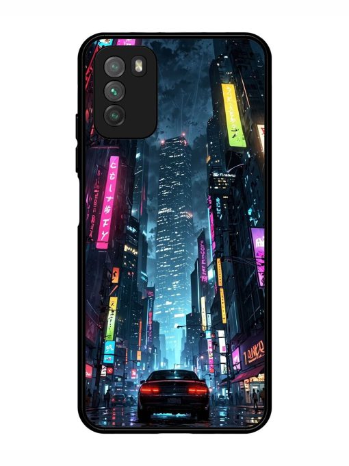 Neon Nightscape Glossy Soft Edge Case for Poco M3 Chachhi