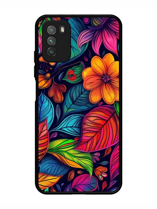 Rainbow Of Blooms Glossy Soft Edge Case for Poco M3 Chachhi