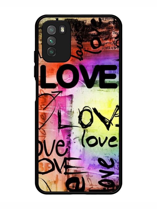 Love Graffiti Glossy Soft Edge Case for Poco M3 Chachhi