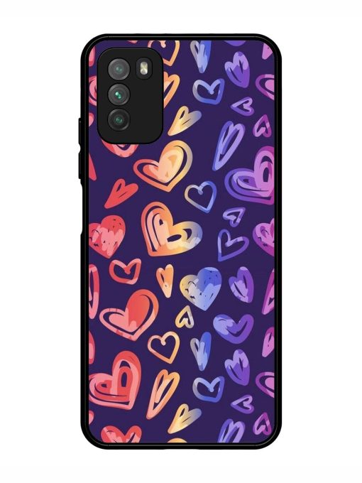 Rainbow Hearts Glossy Soft Edge Case for Poco M3 Chachhi