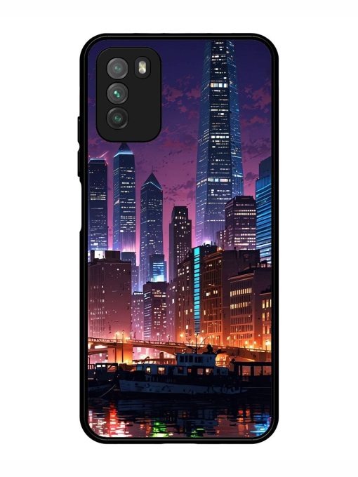 Neon Nightscape Glossy Soft Edge Case for Poco M3 Chachhi