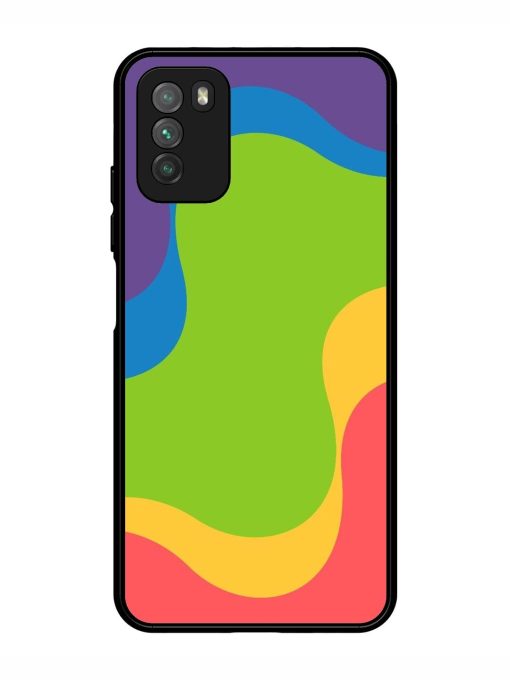 Wavy Rainbow Wonderland Glossy Soft Edge Case for Poco M3 Chachhi