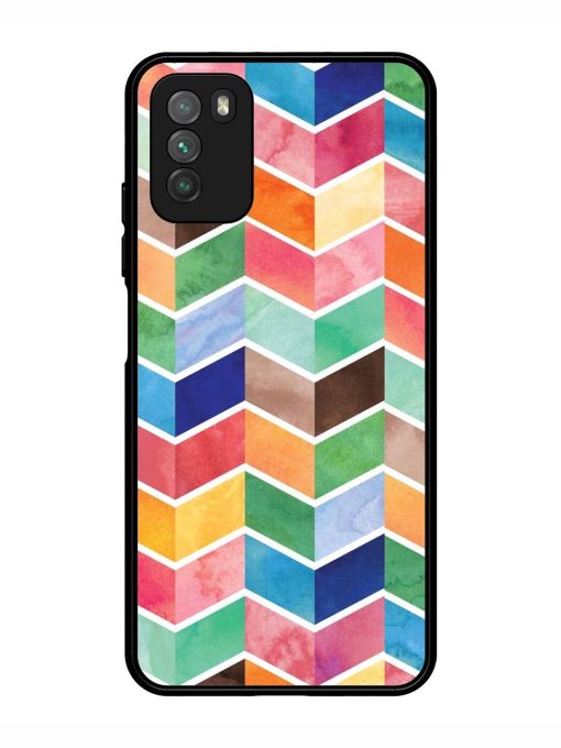 Watercolor Chevron Whimsy Glossy Soft Edge Case for Poco M3