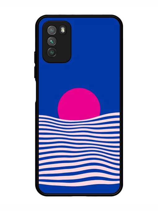 Pink Sunset Over Blue Waves Glossy Soft Edge Case for Poco M3 Chachhi