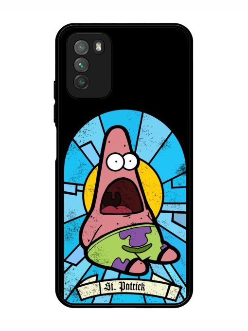 St. Patrick'S Day Stained Glass Patrick Star Glossy Soft Edge Case for Poco M3 Chachhi