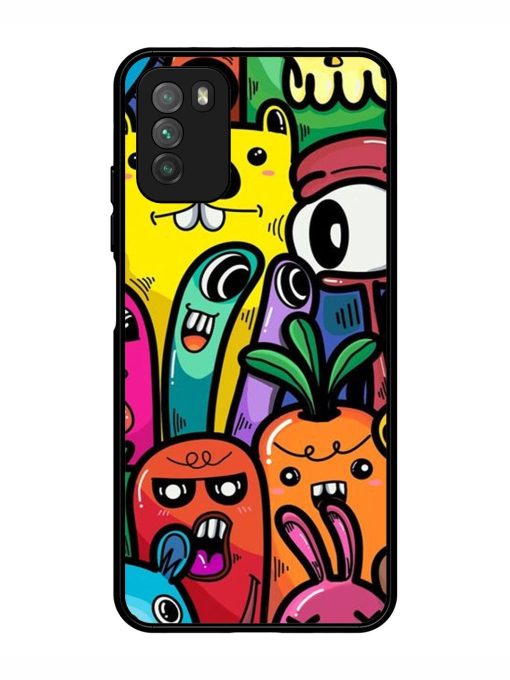 Whimsical Doodle Chaos Glossy Soft Edge Case for Poco M3 Chachhi