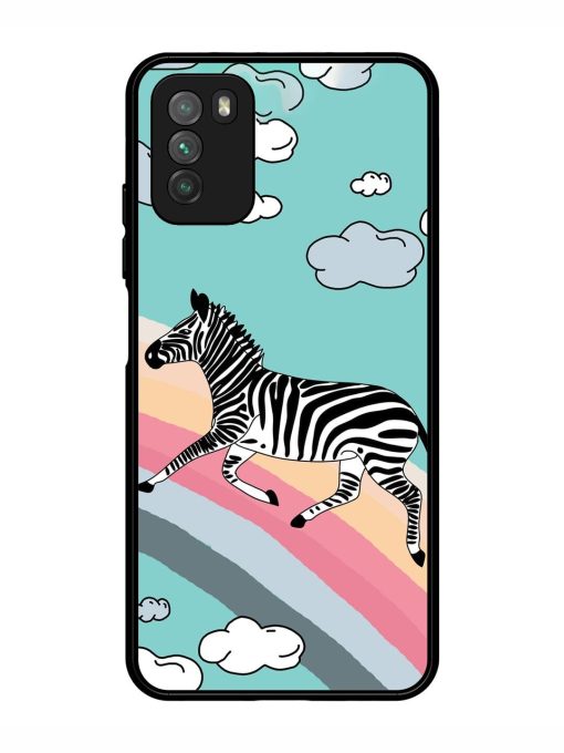 Zebra On A Rainbow Glossy Soft Edge Case for Poco M3 Chachhi