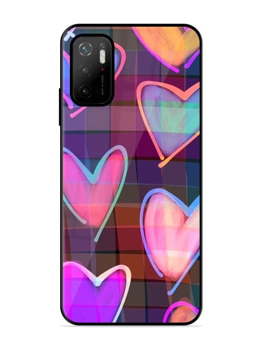 Neon Hearts Glossy Soft Edge Case for Poco M3 Pro (5G) Chachhi