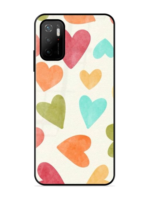 Watercolor Hearts Glossy Soft Edge Case for Poco M3 Pro (5G) Chachhi