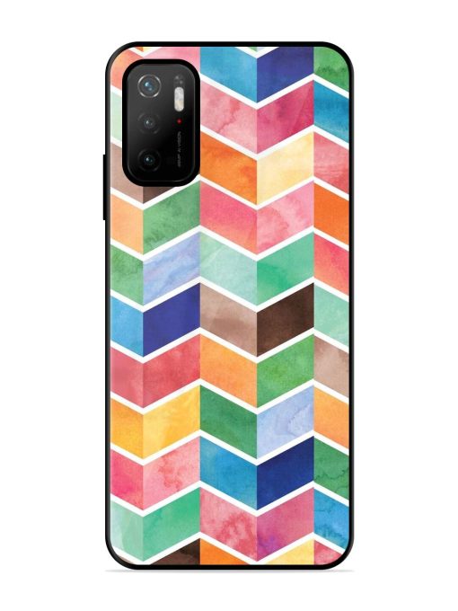 Watercolor Chevron Whimsy Glossy Soft Edge Case for Poco M3 Pro (5G) Chachhi