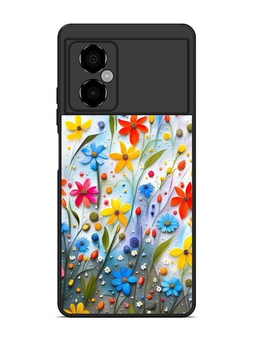 Vibrant Floral Glossy Soft Edge Case for Poco M4 (5G)