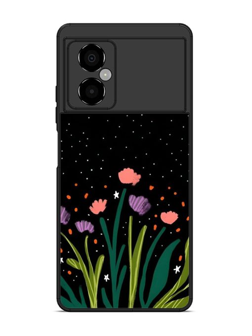 Midnight Bloom Glossy Soft Edge Case for Poco M4 (5G)