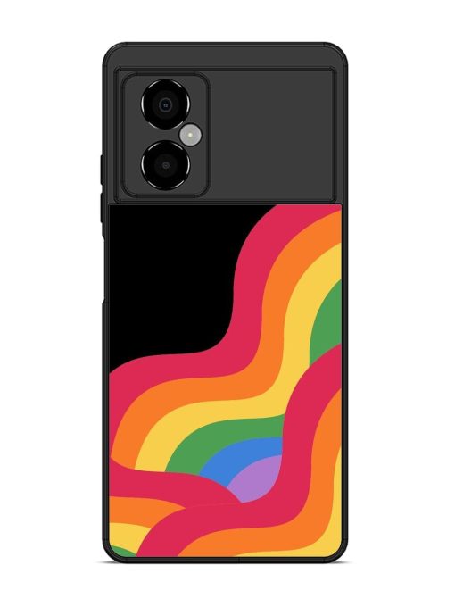 Wavy Rainbow Glossy Soft Edge Case for Poco M4 (5G) Chachhi