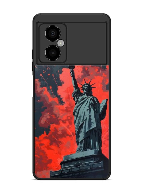 Lady Liberty'S Firework Finale Glossy Soft Edge Case for Poco M4 (5G) Chachhi