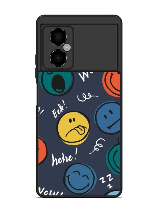 Emoticon Parade Glossy Soft Edge Case for Poco M4 (5G) Chachhi