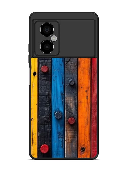 Rainbow Plank Glossy Soft Edge Case for Poco M4 (5G) Chachhi