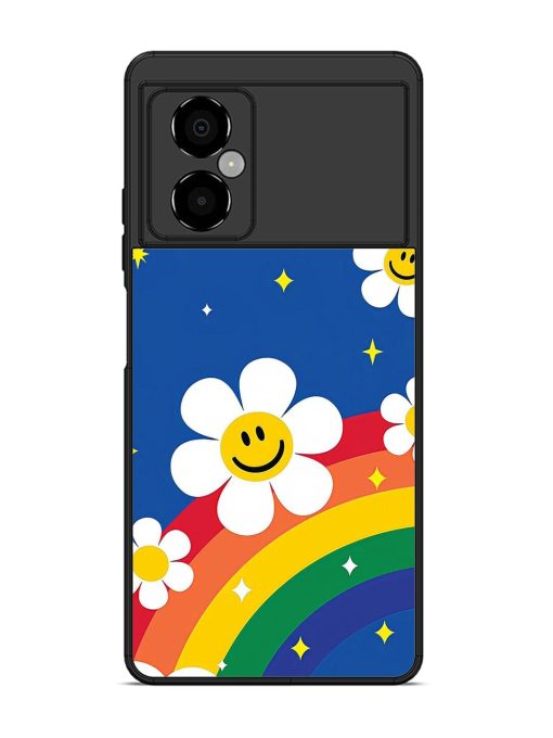 Happy Daisies And Rainbow Sky Glossy Soft Edge Case for Poco M4 (5G) Chachhi