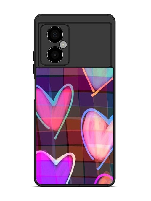 Neon Hearts Glossy Soft Edge Case for Poco M4 (5G) Chachhi