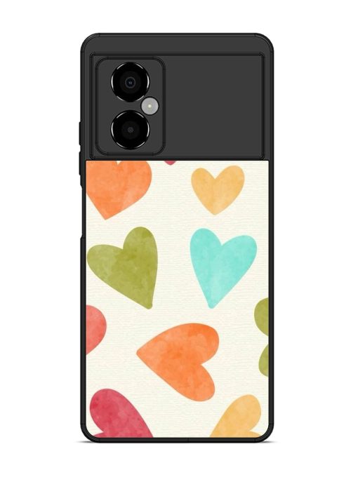 Watercolor Hearts Glossy Soft Edge Case for Poco M4 (5G) Chachhi