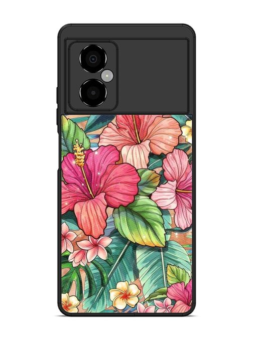 Tropical Tapestry Glossy Soft Edge Case for Poco M4 (5G) Chachhi