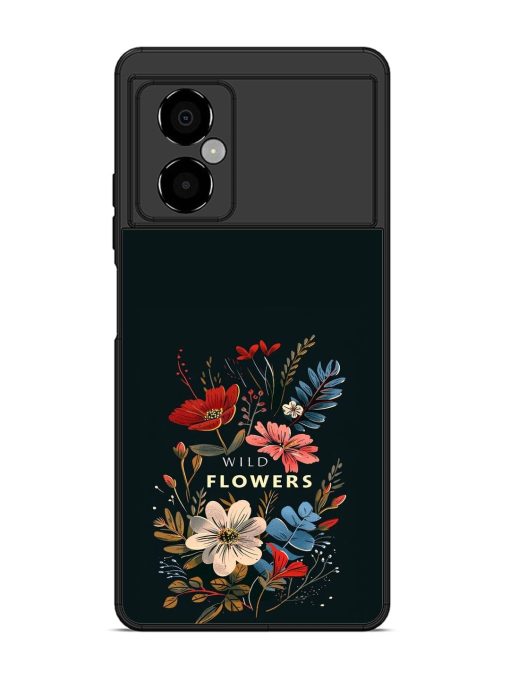 Dark Floral Glossy Soft Edge Case for Poco M4 (5G) Chachhi