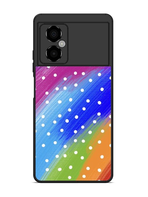 Rainbow Polka Dot Dream Glossy Soft Edge Case for Poco M4 (5G) Chachhi