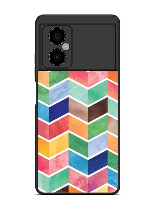 Watercolor Chevron Whimsy Glossy Soft Edge Case for Poco M4 (5G) Chachhi