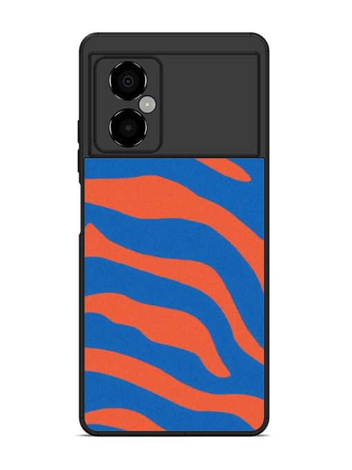 Zebra Stripes In Blue And Orange Glossy Soft Edge Case for Poco M4 (5G)