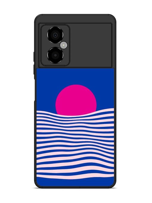 Pink Sunset Over Blue Waves Glossy Soft Edge Case for Poco M4 (5G)