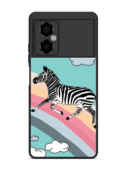 Zebra On A Rainbow Glossy Soft Edge Case for Poco M4 (5G) Chachhi