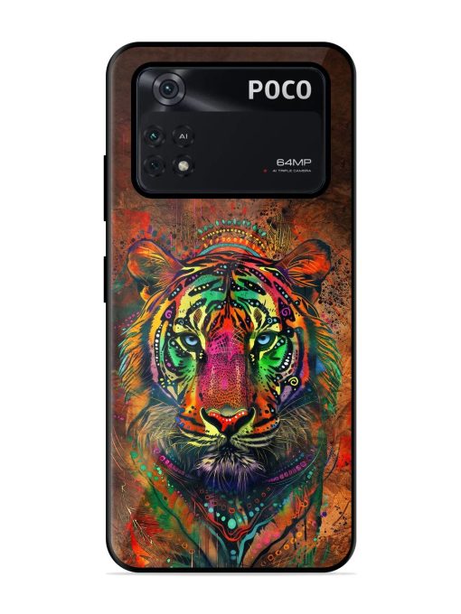 Cosmic Tiger Glossy Soft Edge Case for Poco M4 Pro (4G) Chachhi