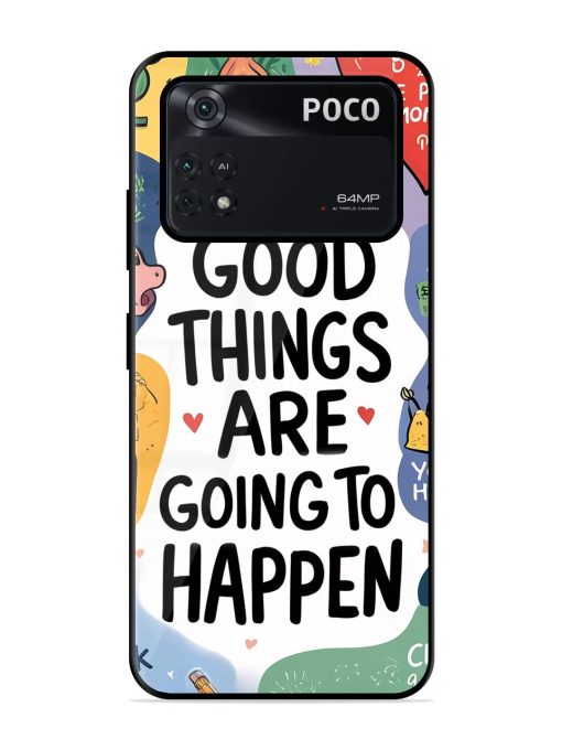 Uplifting Scribbles Glossy Soft Edge Case for Poco M4 Pro (4G) Chachhi